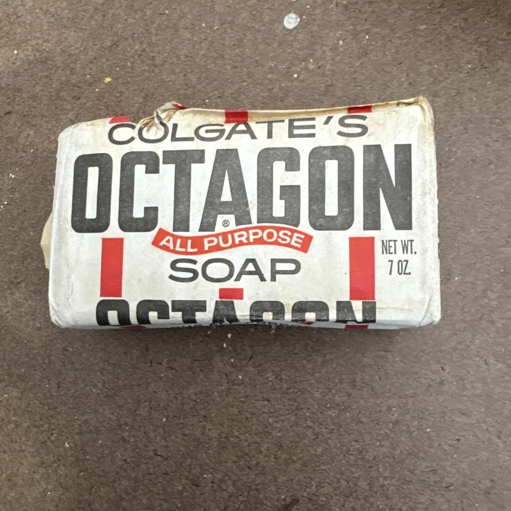 NEW Vintage Antique Colgate Octagon All-Purpose Large Soap 7 oz Wrapper Damaged